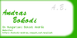 andras bokodi business card